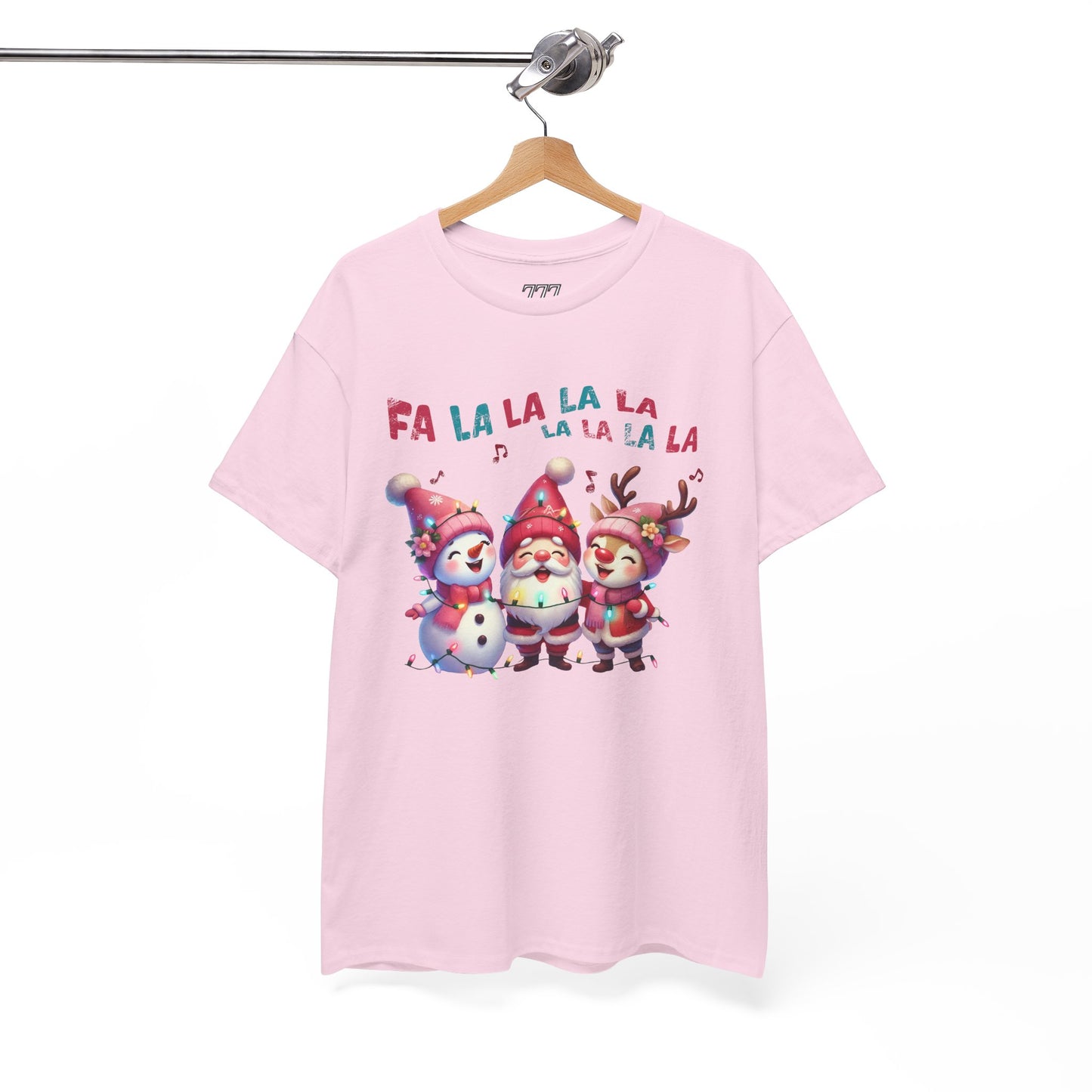 Festive Caroling Trio Unisex T-Shirt – Cute Santa, Snowman & Reindeer Holiday Shirttton T-Shirt