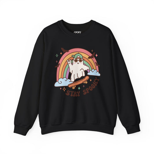 Stay Spooky Ghost Skater Unisex Heavy Blend Crewneck Sweatshirt