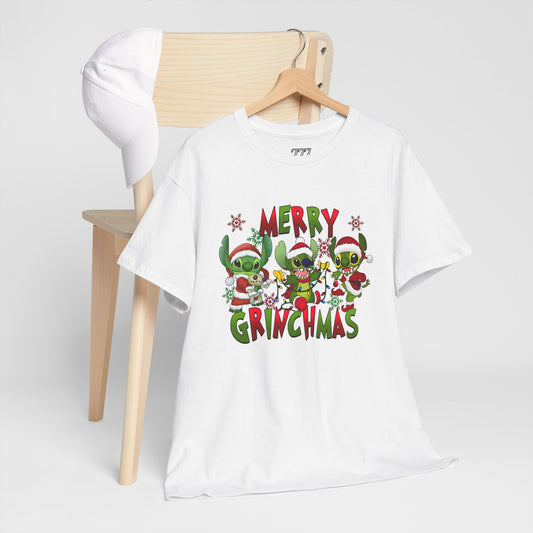 Merry Grinchmas T-Shirt – Funny Christmas Unisex Heavy Cotton Holiday Tee