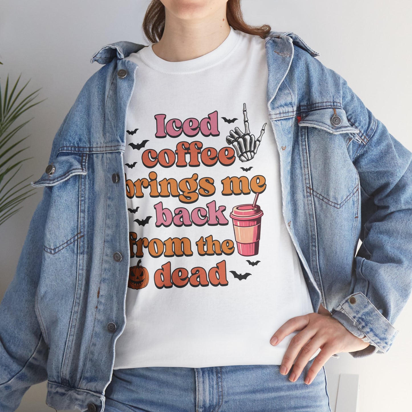 Iced Coffee Brings Me Back From The Dead Women's Heavy Cotton T-Shirt