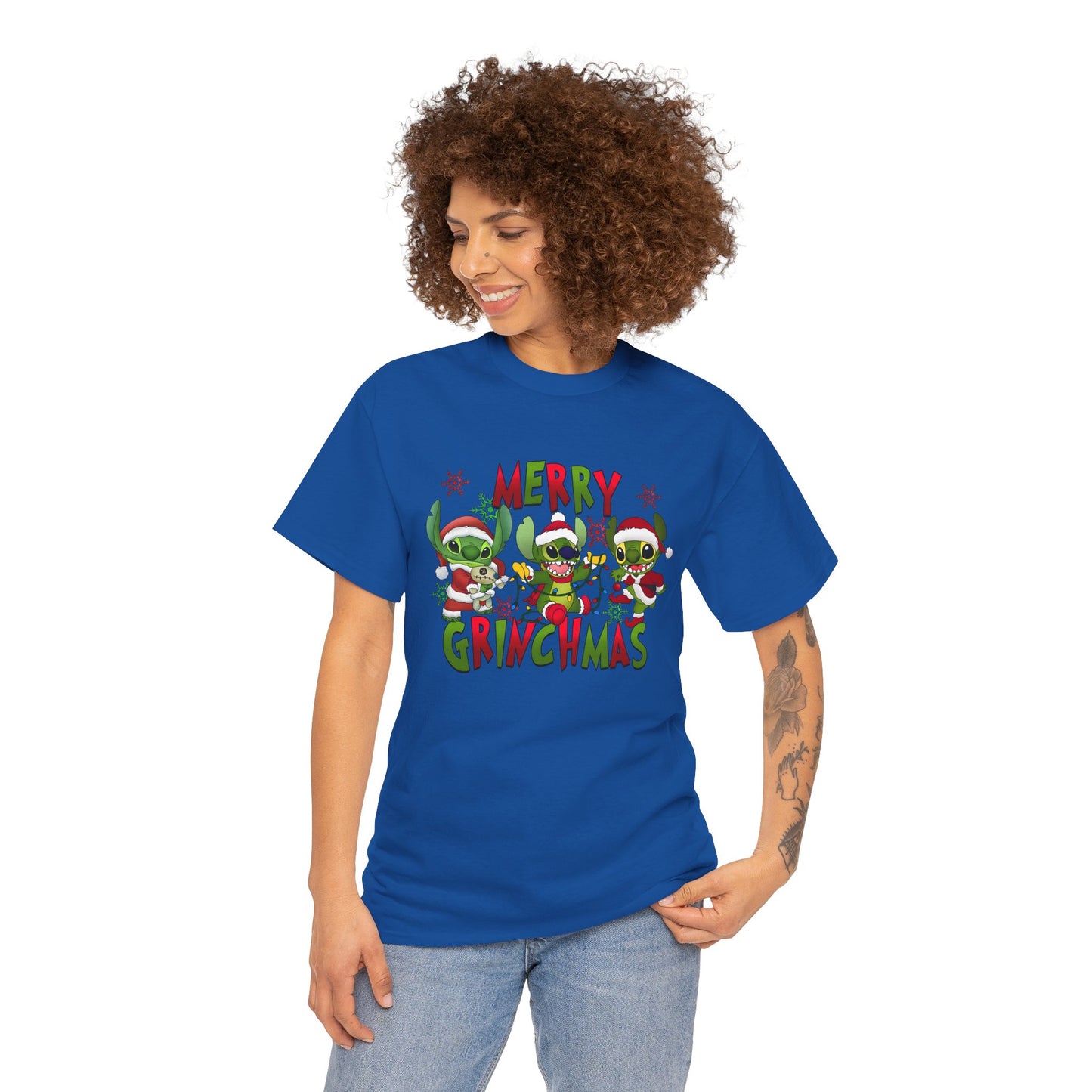 Merry Grinchmas T-Shirt – Funny Christmas Unisex Heavy Cotton Holiday Tee