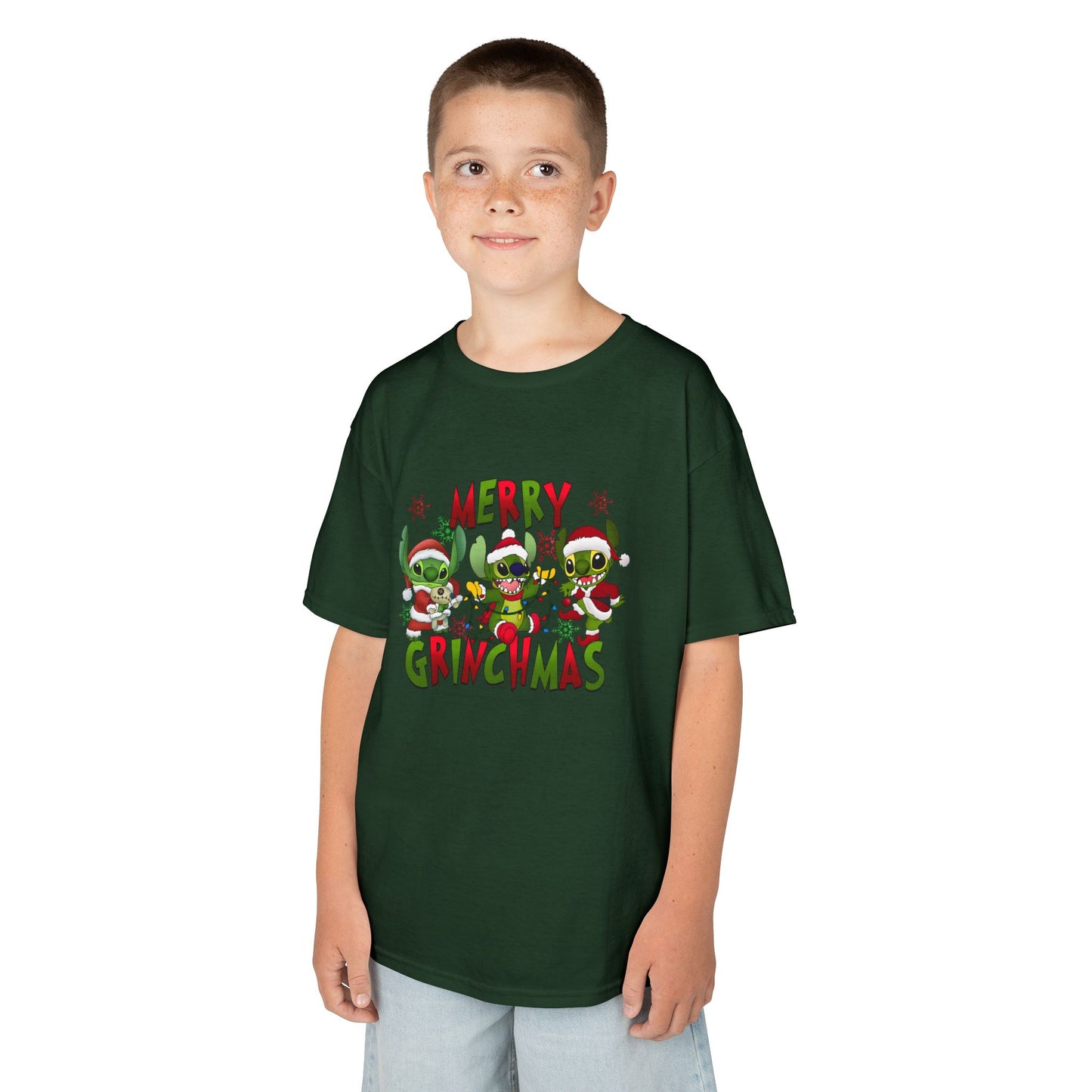 Merry Grinchmas Kids T-Shirt – Funny Christmas Heavy Cotton Holiday Tee