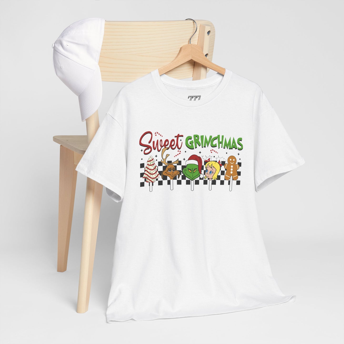 Sweet Grinchmas Candy Characters Funny Christmas Grinch-Inspired Holiday Tee – Festive Unisex Heavy Cotton T-Shirt
