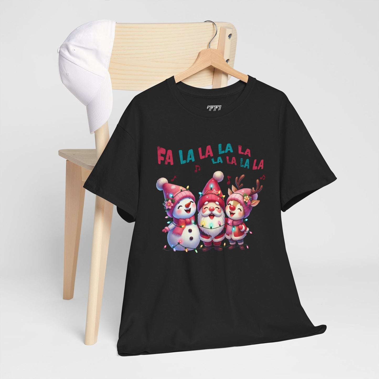 Festive Caroling Trio Unisex T-Shirt – Cute Santa, Snowman & Reindeer Holiday Shirttton T-Shirt