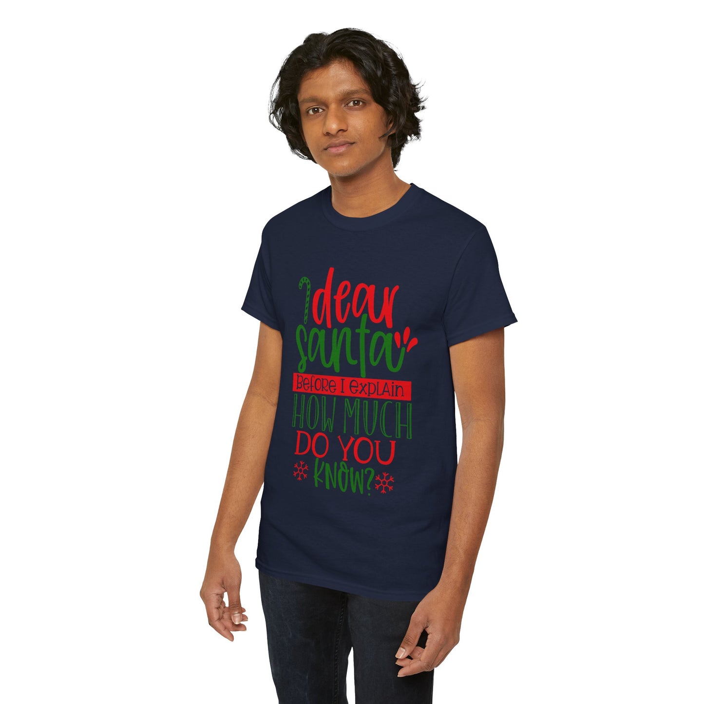 Dear Santa, Before I Explain How Much Do You Know? Unisex Heavy Cotton T-Shirt
