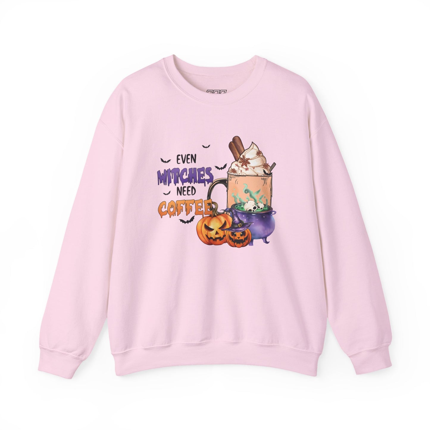 Even Witches Need Coffee Women’s Heavy Blend Crewneck Sweatshirt