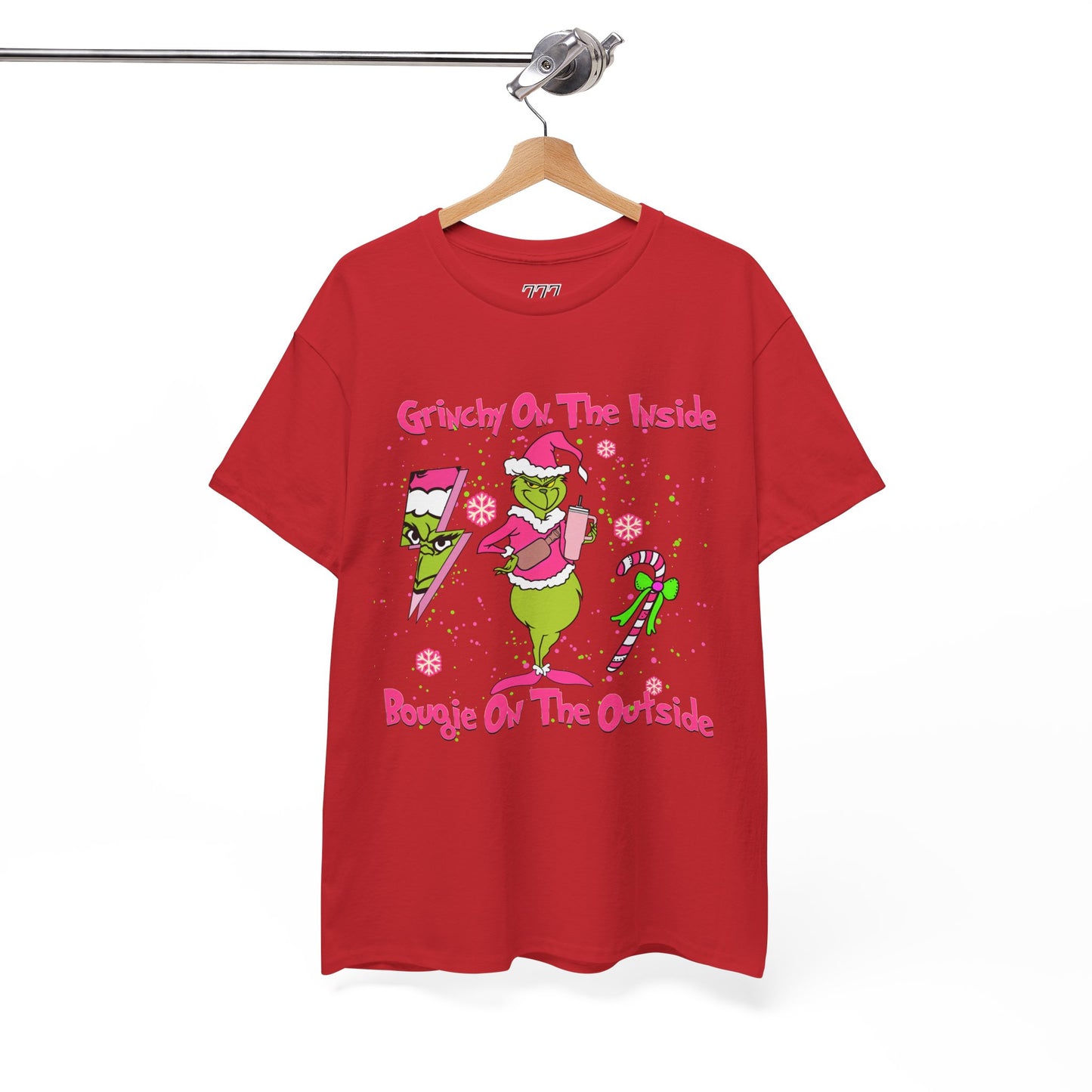 Grinchy On The Inside, Bougie On The Outside Unisex Heavy Cotton T-Shirt - Funny Holiday Tee