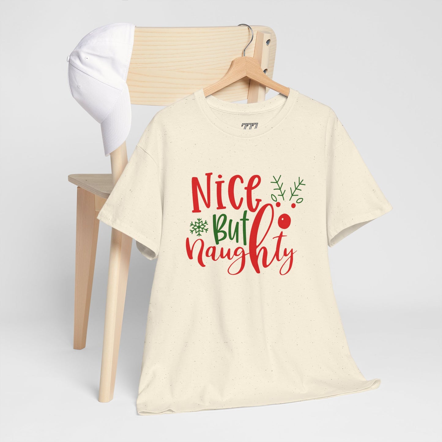 Nice But Naughty T-Shirt – Cute & Sassy Christmas Unisex Heavy Cotton Tee