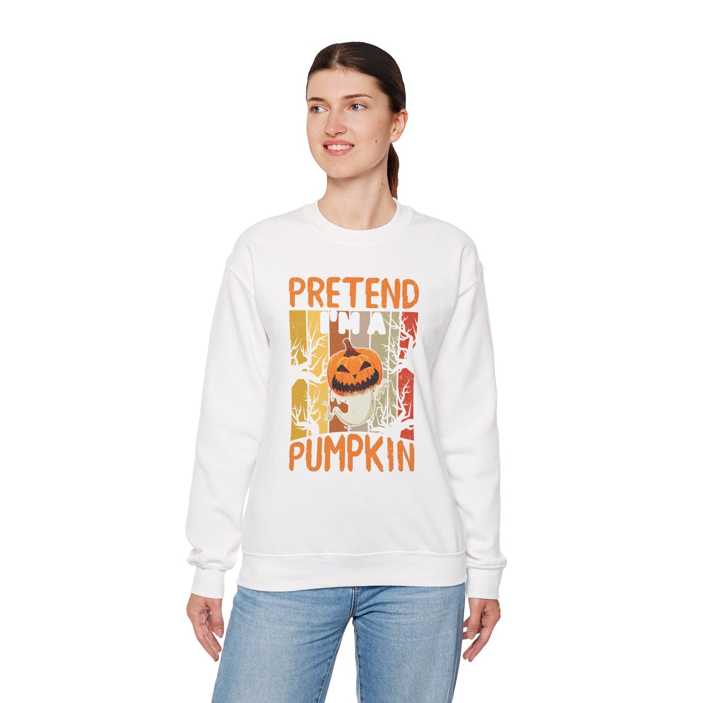 Pretend I'm A Pumpkin Unisex Heavy Blend Crewneck Sweatshirt