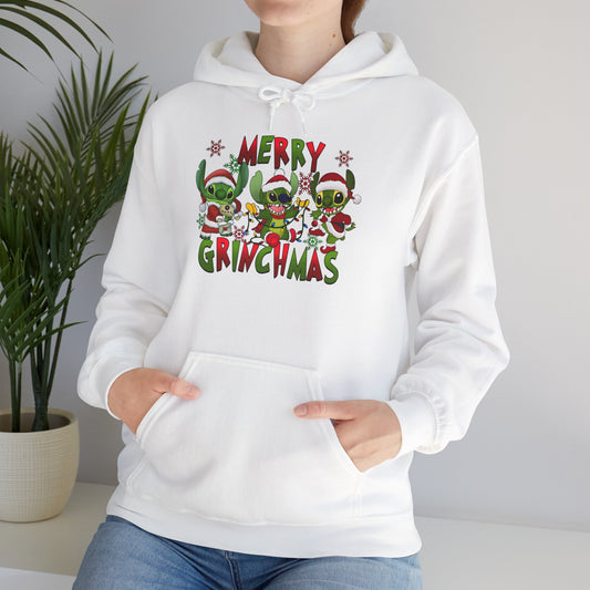 Merry Grinchmas Hoodie – Funny Christmas Unisex Heavy Blend Holiday Sweatshirt