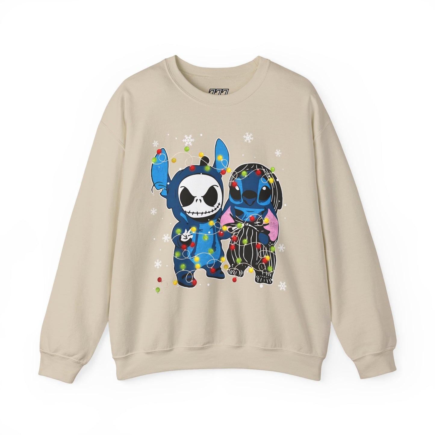Cute Holiday Duo Christmas Unisex Heavy Blend Crewneck Sweatshirt – Cartoon Alien & Skeleton Festive Sweater