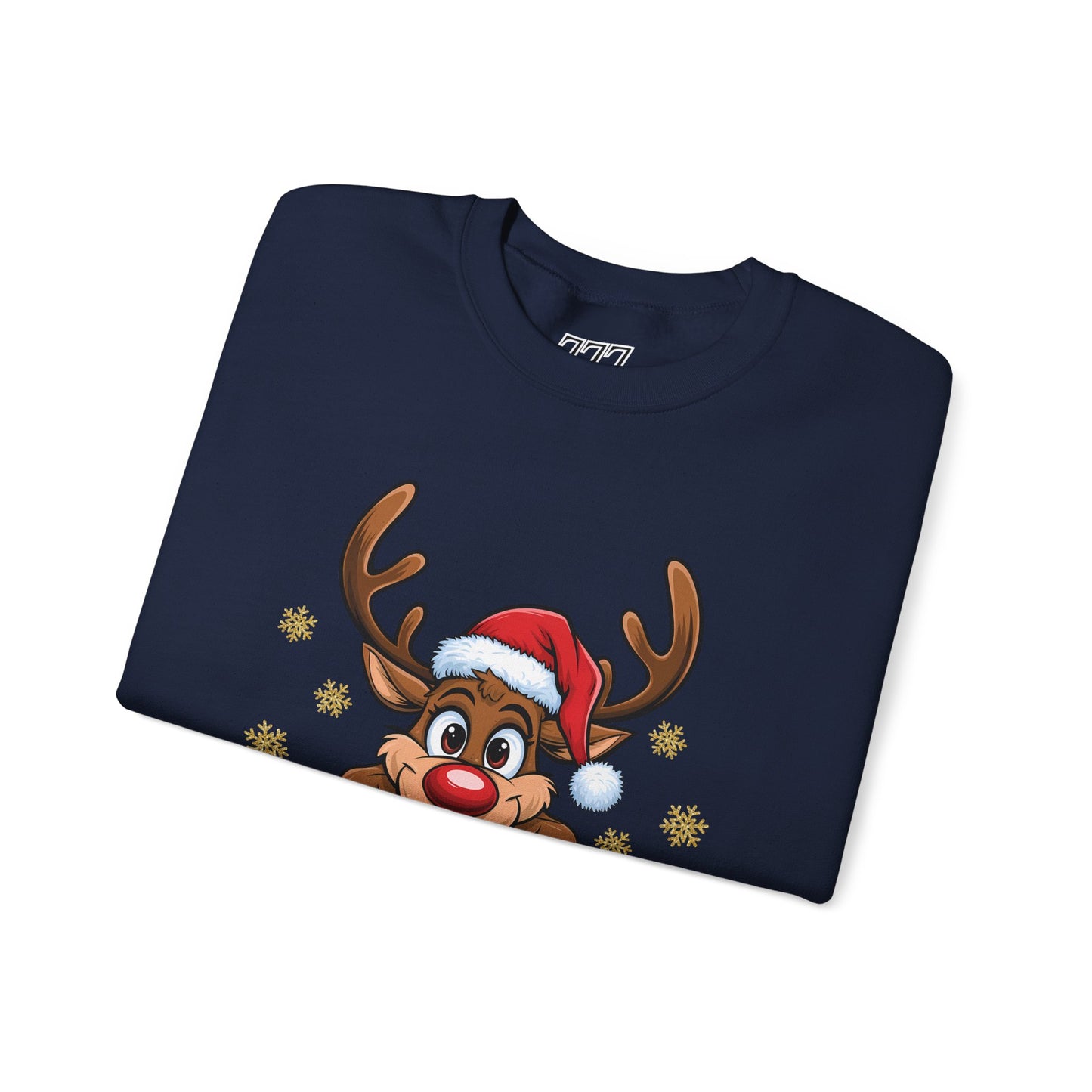 Merry & Bright Unisex Heavy Blend Crewneck Sweatshirt – Cute Christmas Reindeer Holiday Sweater