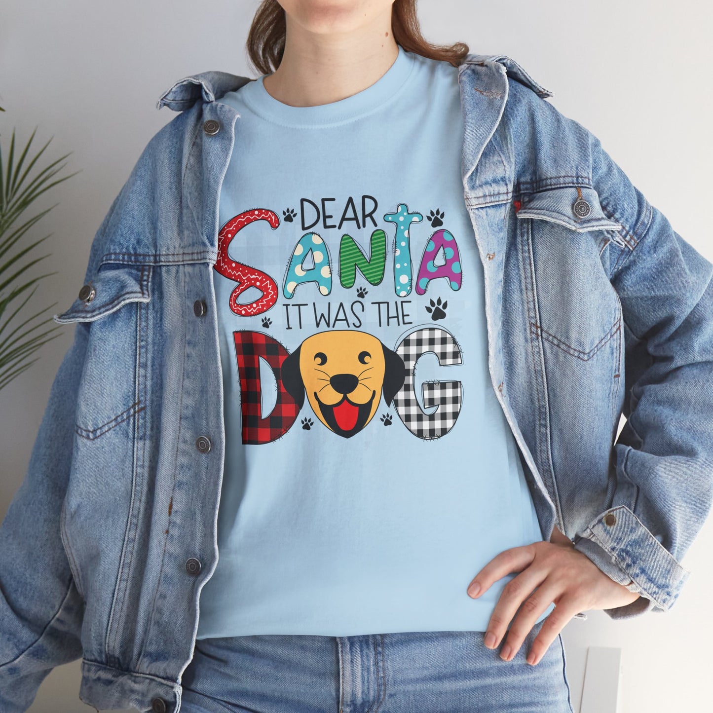 Dear Santa It Was The Dog Christmas T-Shirt – Funny Holiday Dog Lover Tee (Unisex)