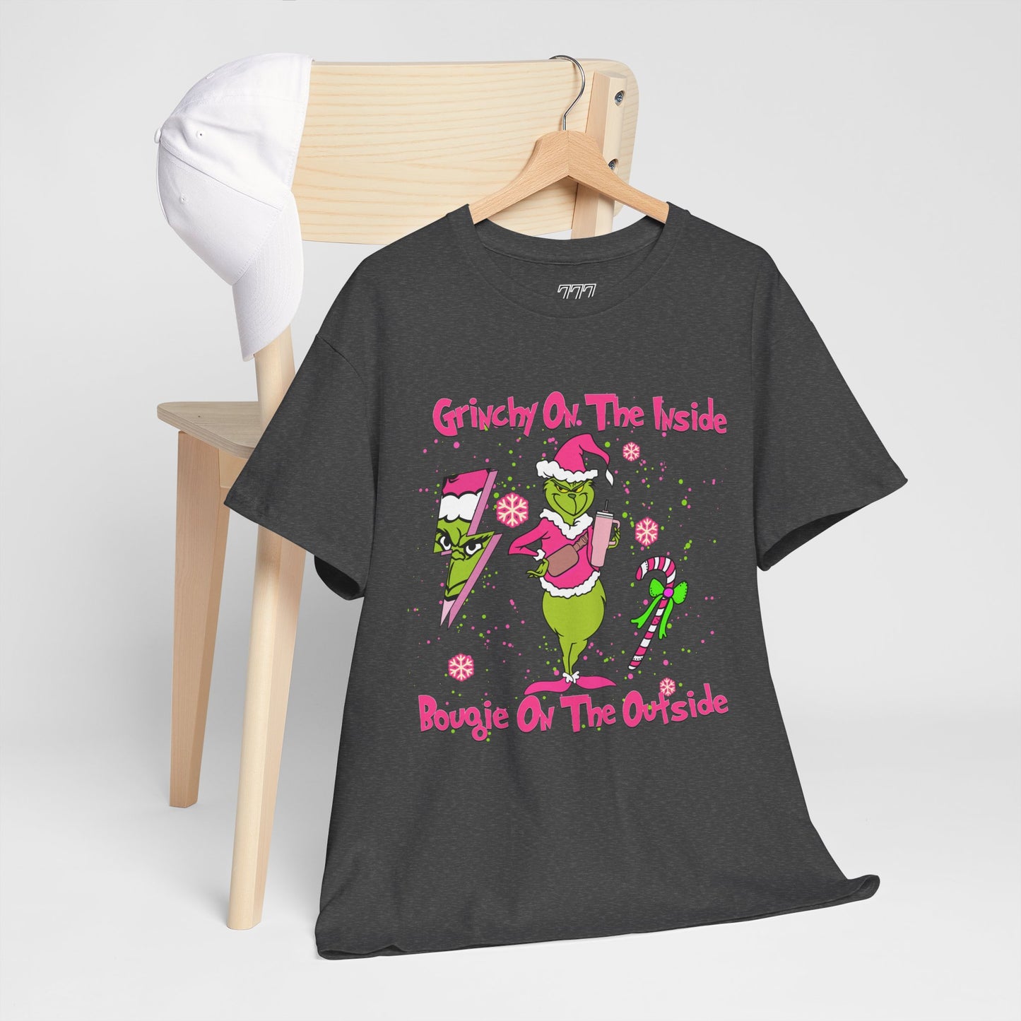Grinchy On The Inside, Bougie On The Outside Unisex Heavy Cotton T-Shirt - Funny Holiday Tee