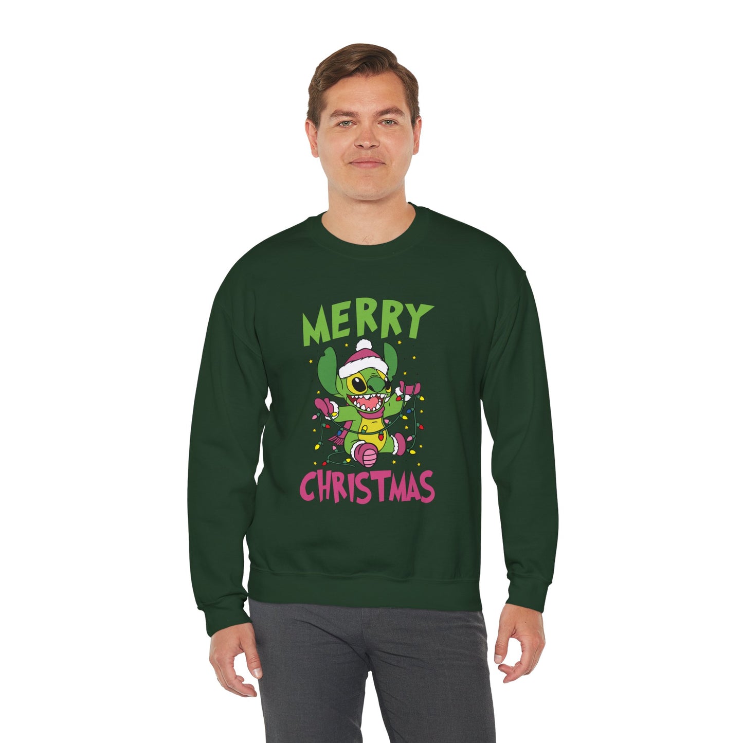 Stinch Merry Christmas Sweatshirt – Funny Holiday Alien Unisex Heavy Blend Crewneck