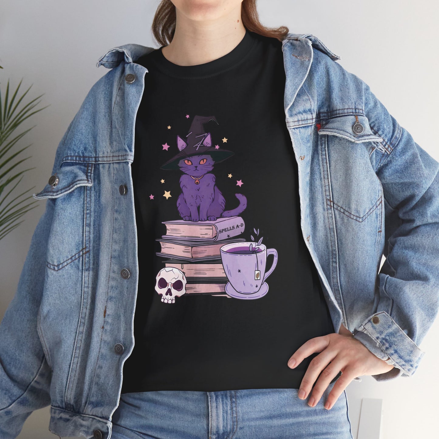Cat Witch Women's Heavy Cotton T-Shirt
