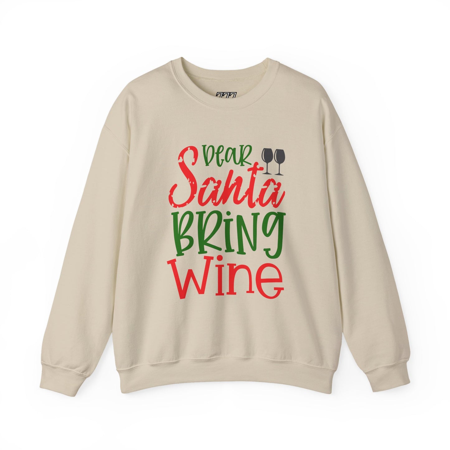 Dear Santa Bring Wine Christmas Crewneck – Funny Holiday Wine Lover Sweatshirt (Unisex)