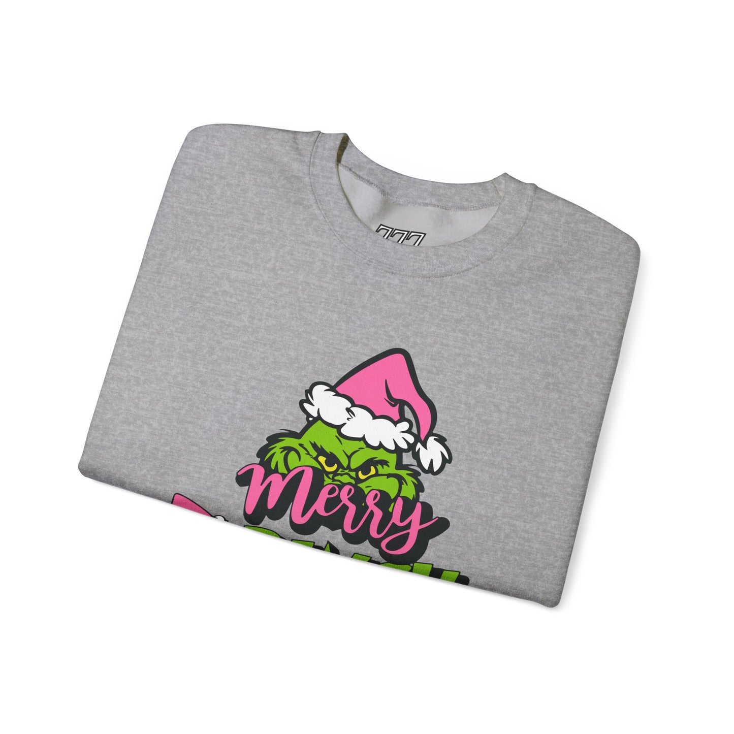 Merry Grinchmas Funny Christmas Grinch-Inspired Holiday Sweatshirt – Pink Santa Festive Unisex Heavy Blend Crewneck