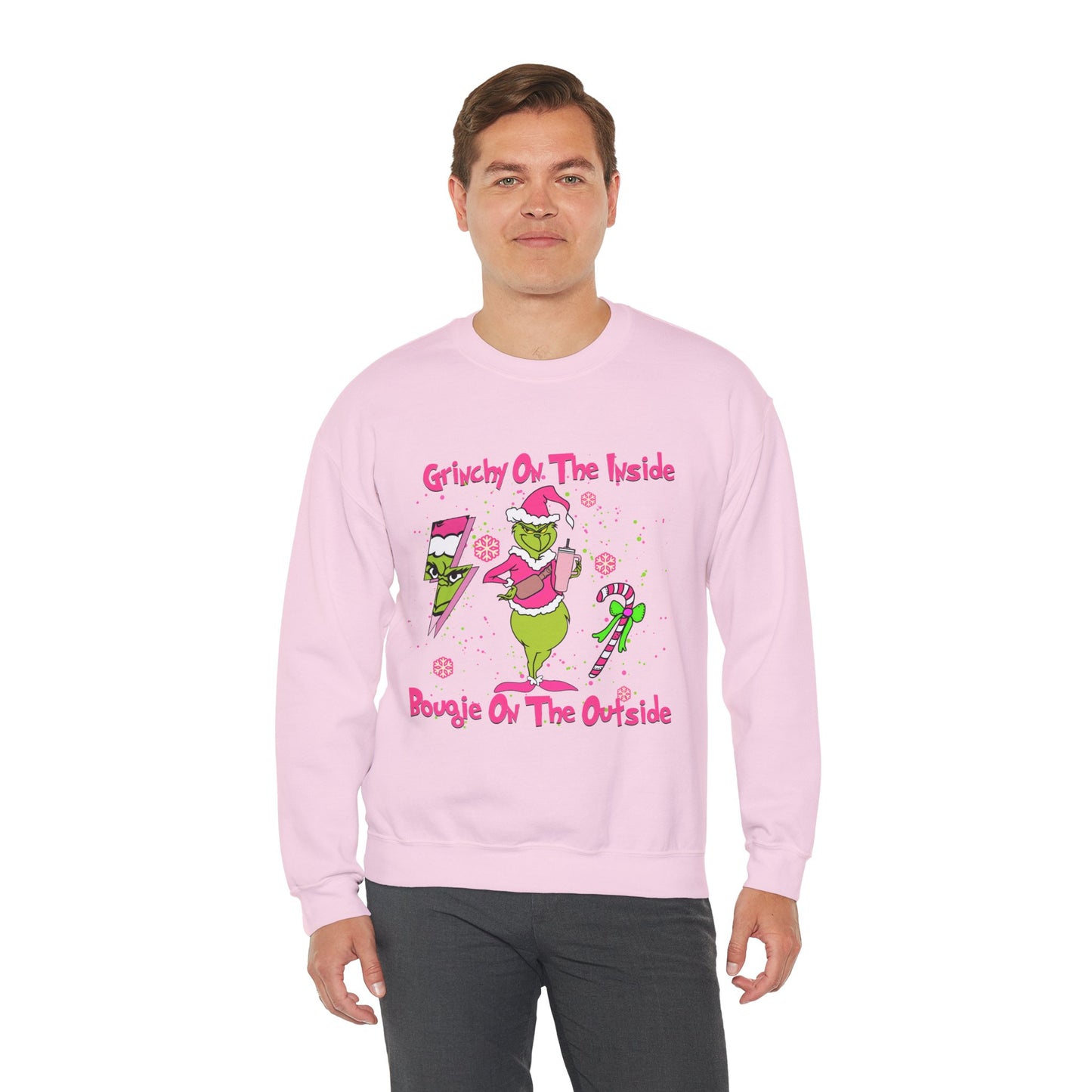 Grinchy On The Inside, Bougie On The Outside Unisex Heavy Blend Crewneck Sweatshirt