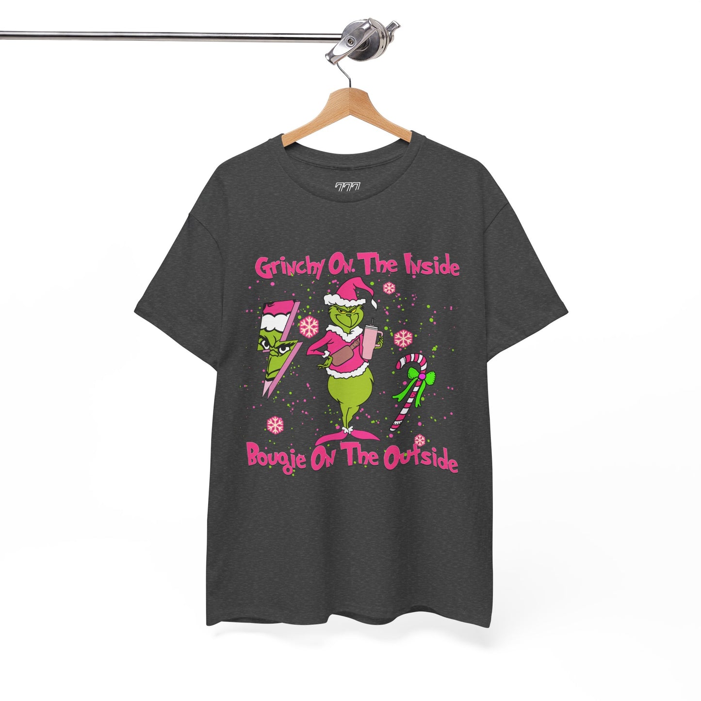 Grinchy On The Inside, Bougie On The Outside Unisex Heavy Cotton T-Shirt - Funny Holiday Tee