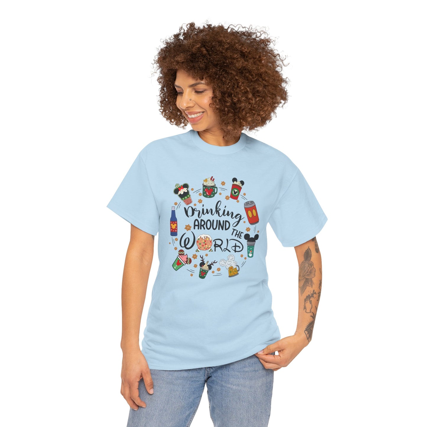 Drinking Around the World T-Shirt – Fun Holiday Travel & Cocktail Tee (Unisex)