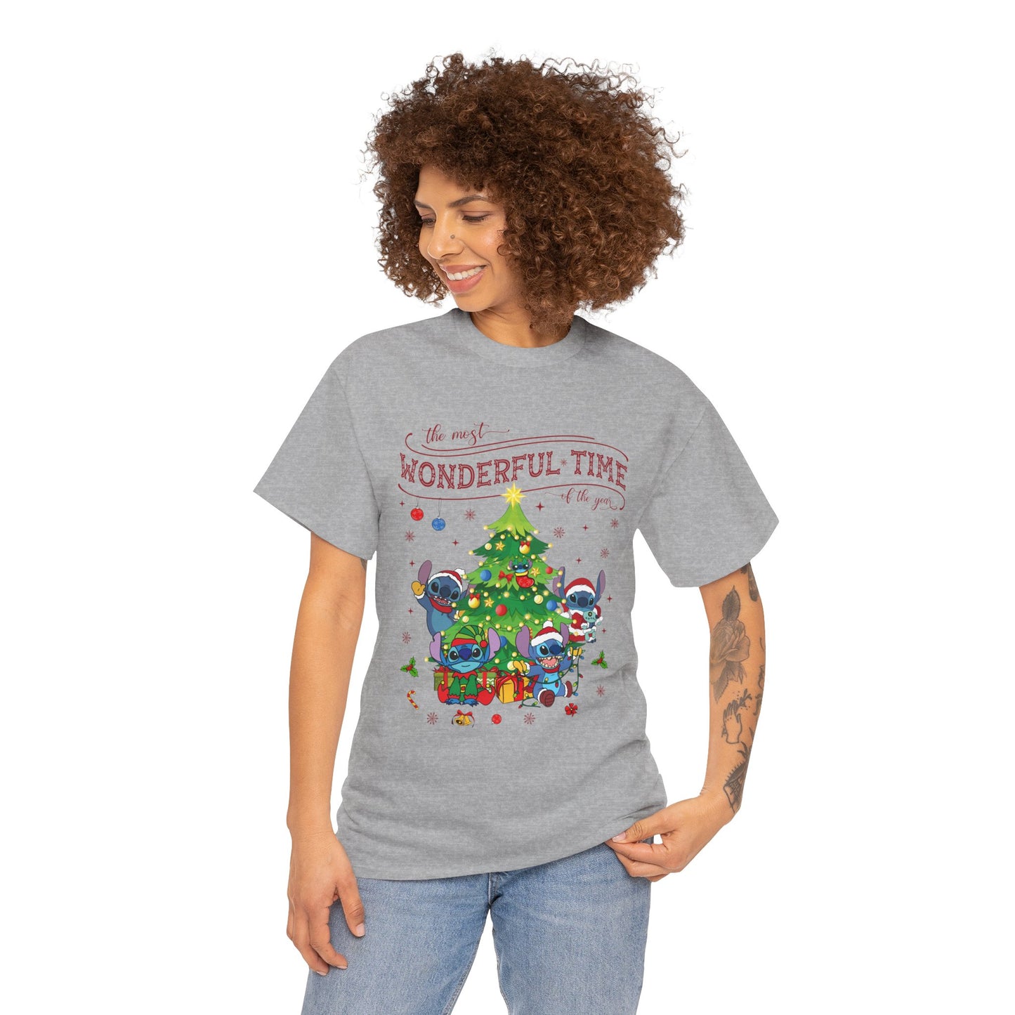 The Most Wonderful Time of the Year Christmas Tee – Cute Holiday Characters Festive Unisex Heavy Cotton T-Shirt