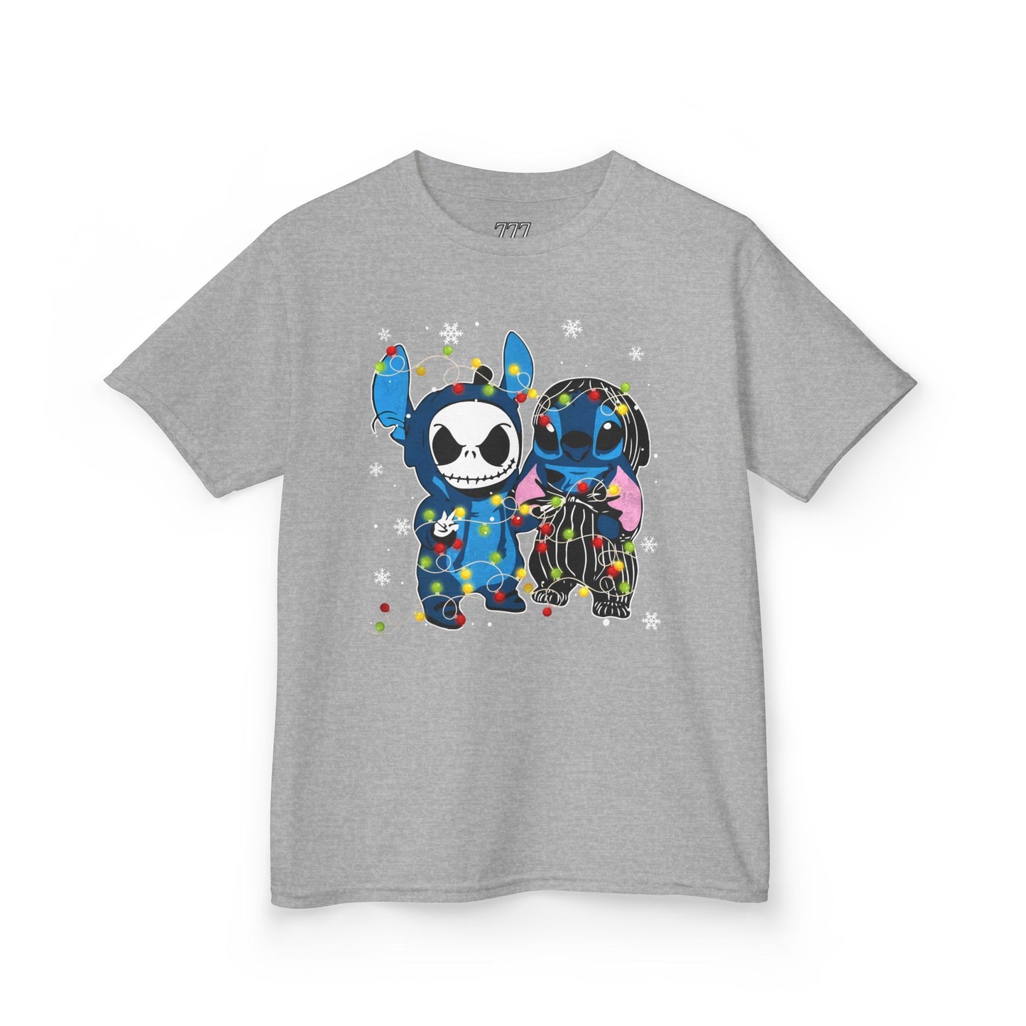 Cute Holiday Duo Christmas T-Shirt – Cartoon Alien & Skeleton Festive Unisex Kids Tee