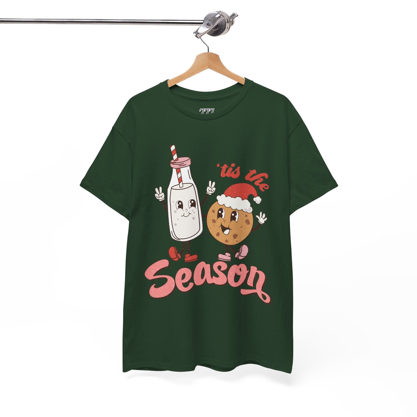 Tis The Season Milk & Cookie Christmas Unisex Heavy Cotton T-Shirt