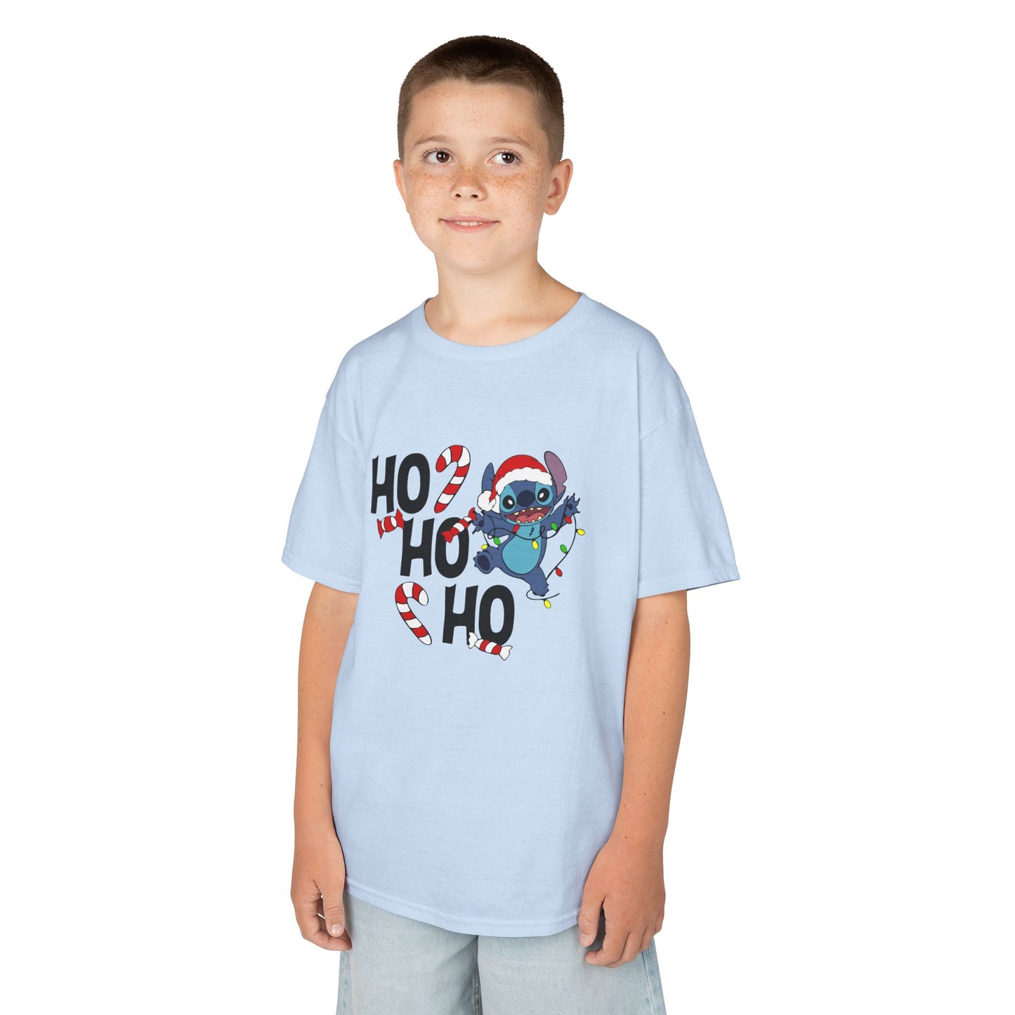 Ho Ho Ho Christmas Alien Kids T-Shirt – Festive Heavy Cotton Holiday Tee