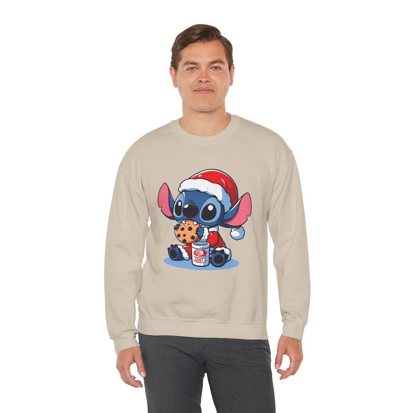 Saint Stitch Christmas Sweatshirt – Cute Holiday Alien Unisex Heavy Blend Crewneck
