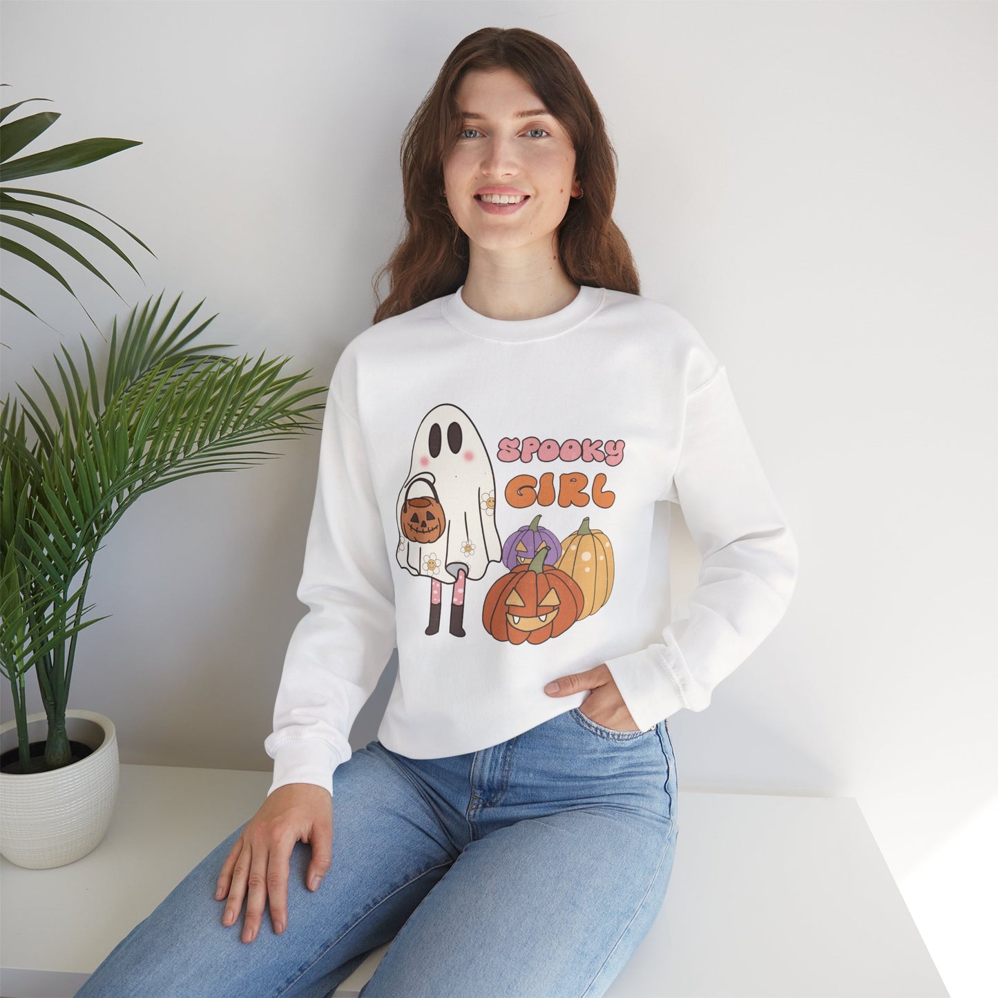 Spooky Girl Women's Heavy Blend Crewneck Sweatshirt