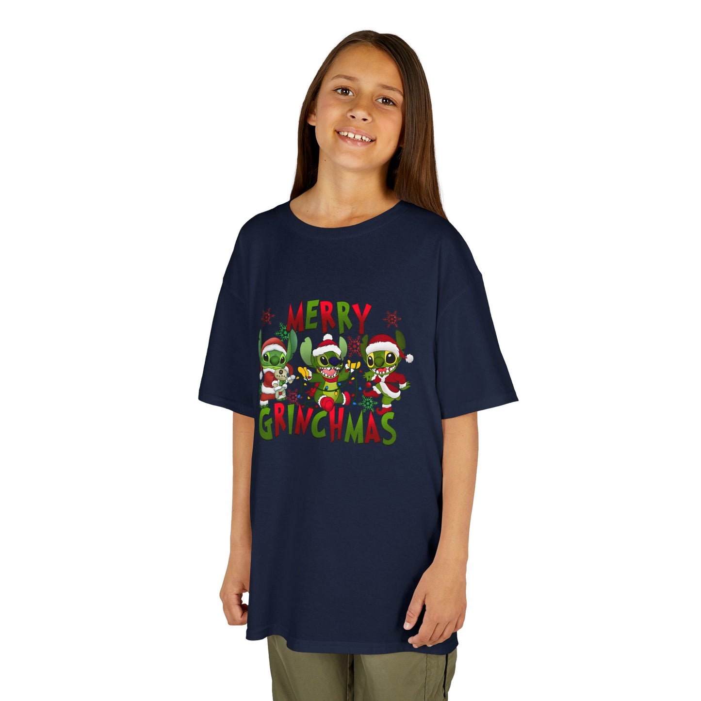 Merry Grinchmas Kids T-Shirt – Funny Christmas Heavy Cotton Holiday Tee