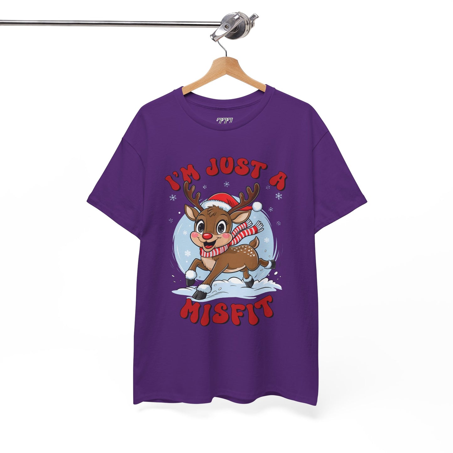 I’m Just a Misfit Unisex Heavy Cotton T-Shirt – Cute Christmas Reindeer Holiday Tee