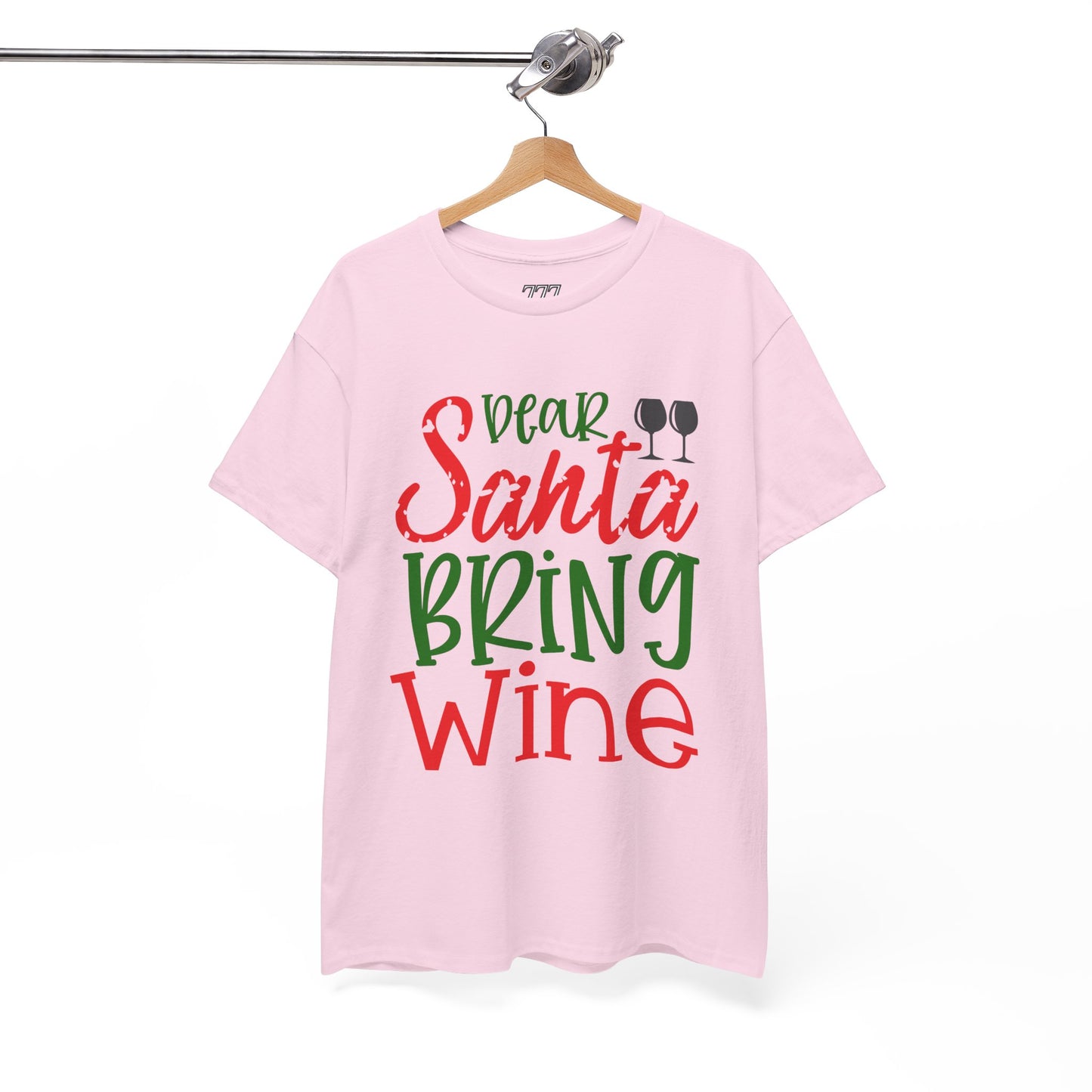 Dear Santa Bring Wine Christmas T-Shirt – Funny Holiday Wine Lover Tee (Unisex)
