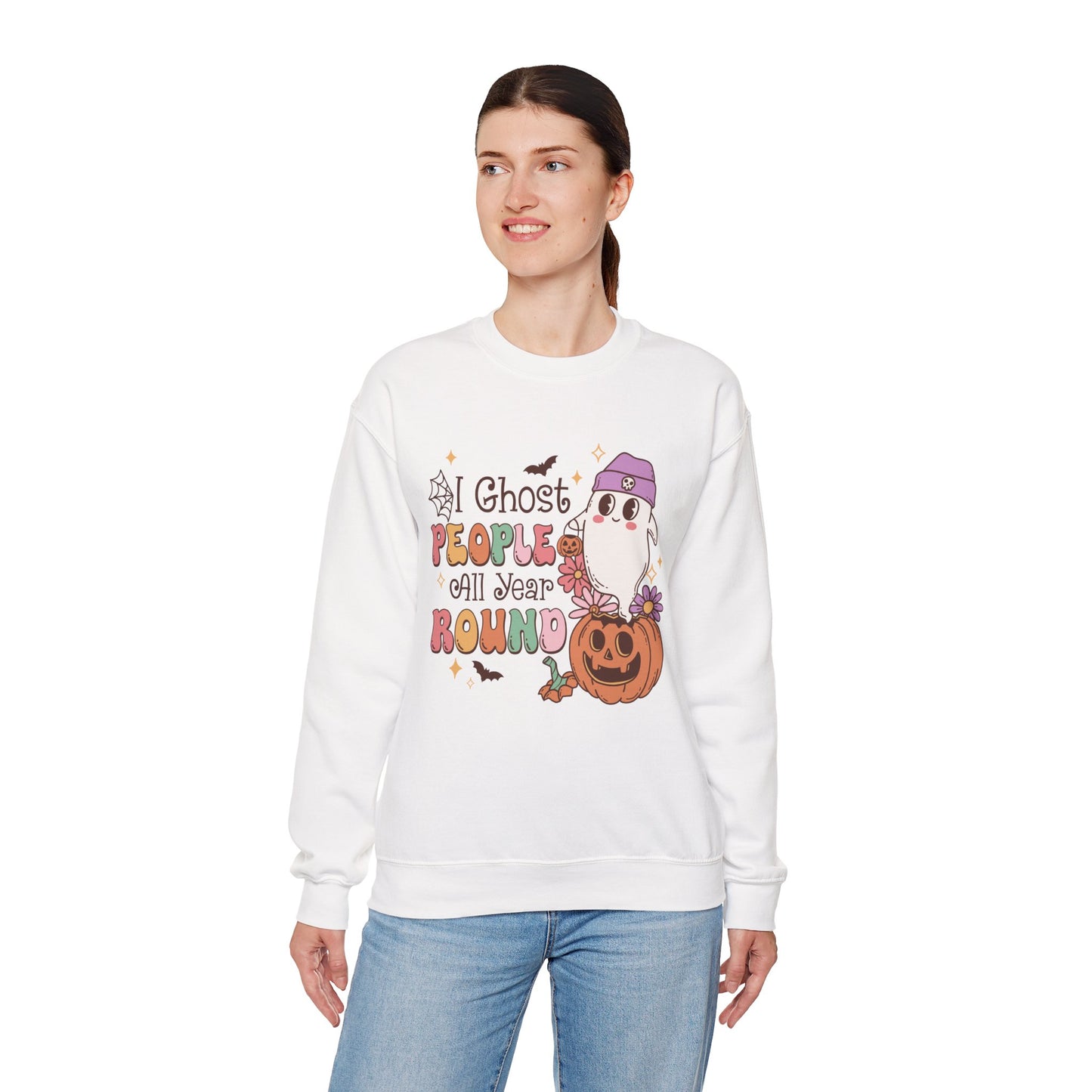 I Ghost People All Year Round Women's Heavy Blend Crewneck Sweatshirt