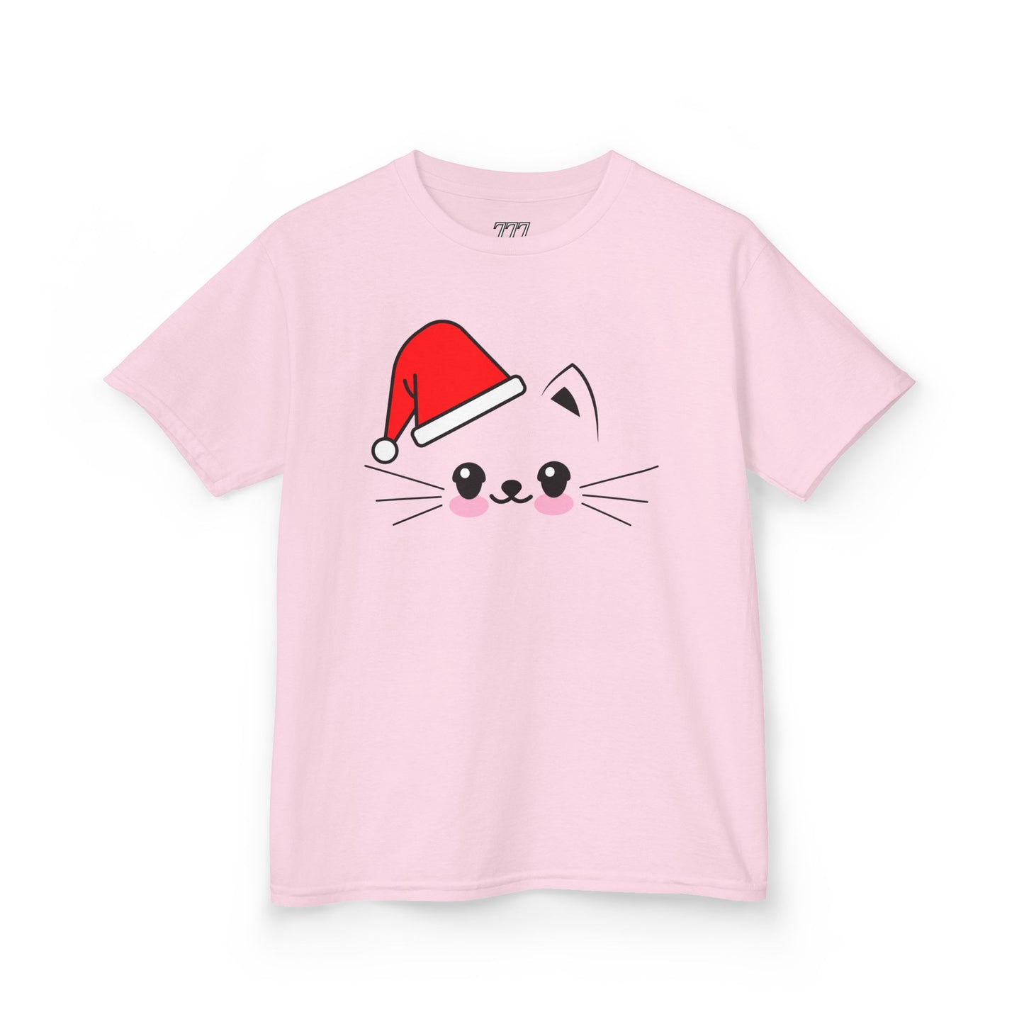 Cat Santa Kids Christmas T-Shirt – Cute Kawaii Cat Holiday Tee for Kids