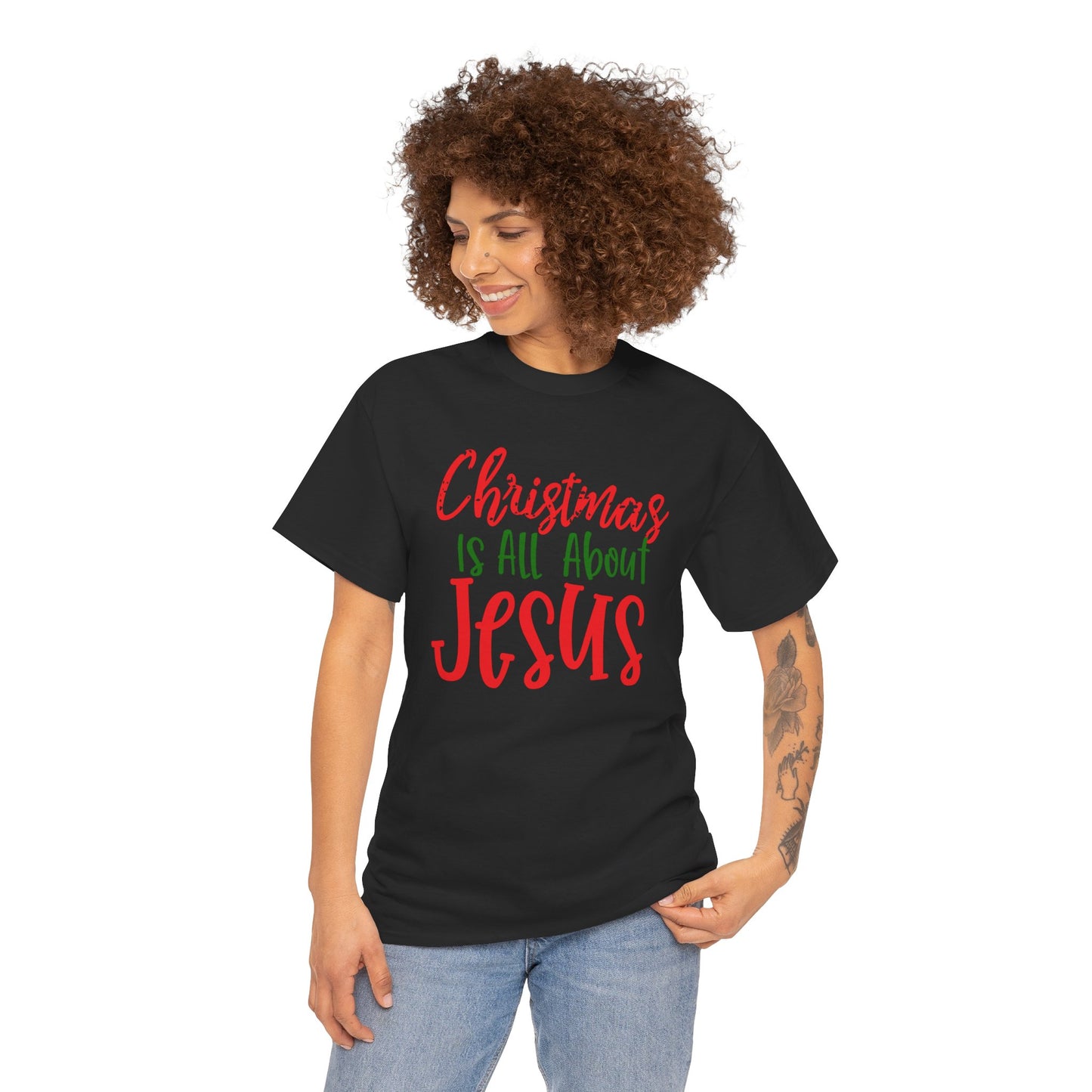 Christmas Is All About Jesus T-Shirt – Christian Holiday Unisex Heavy Cotton Tee