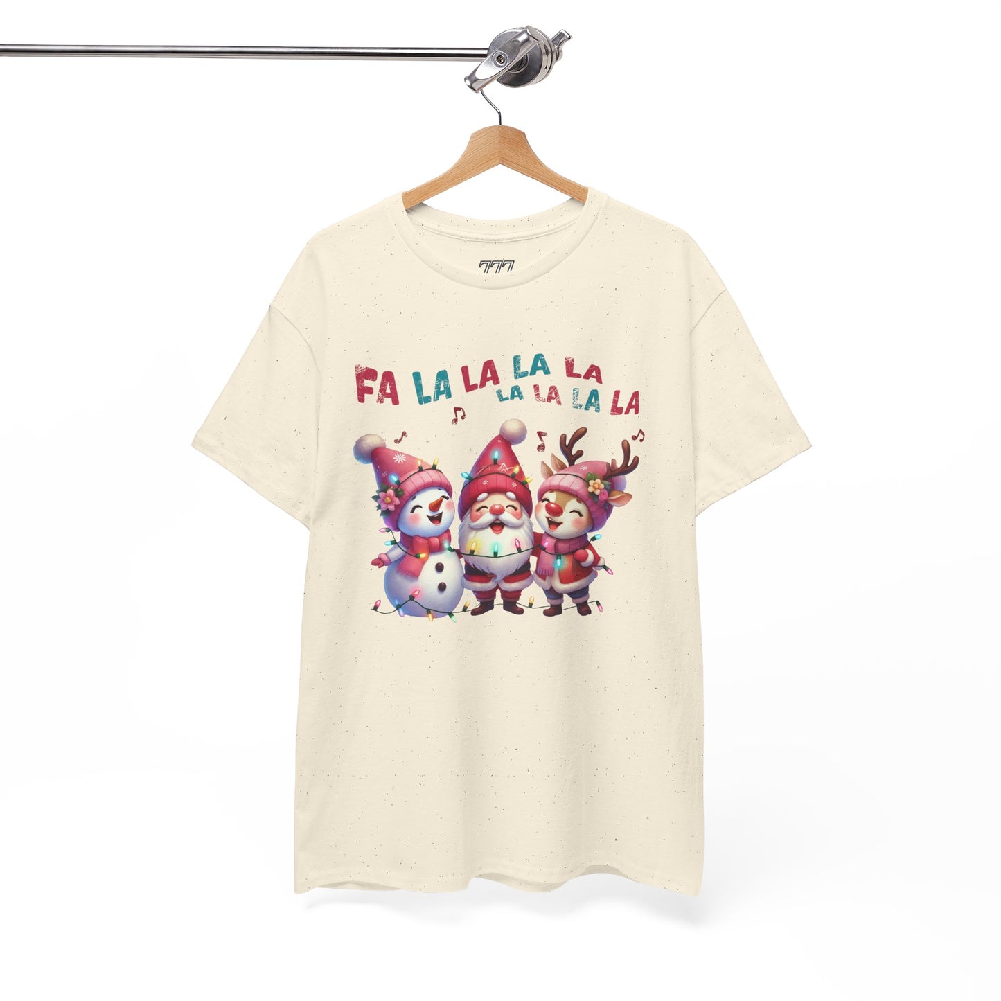 Festive Caroling Trio Unisex T-Shirt – Cute Santa, Snowman & Reindeer Holiday Shirttton T-Shirt