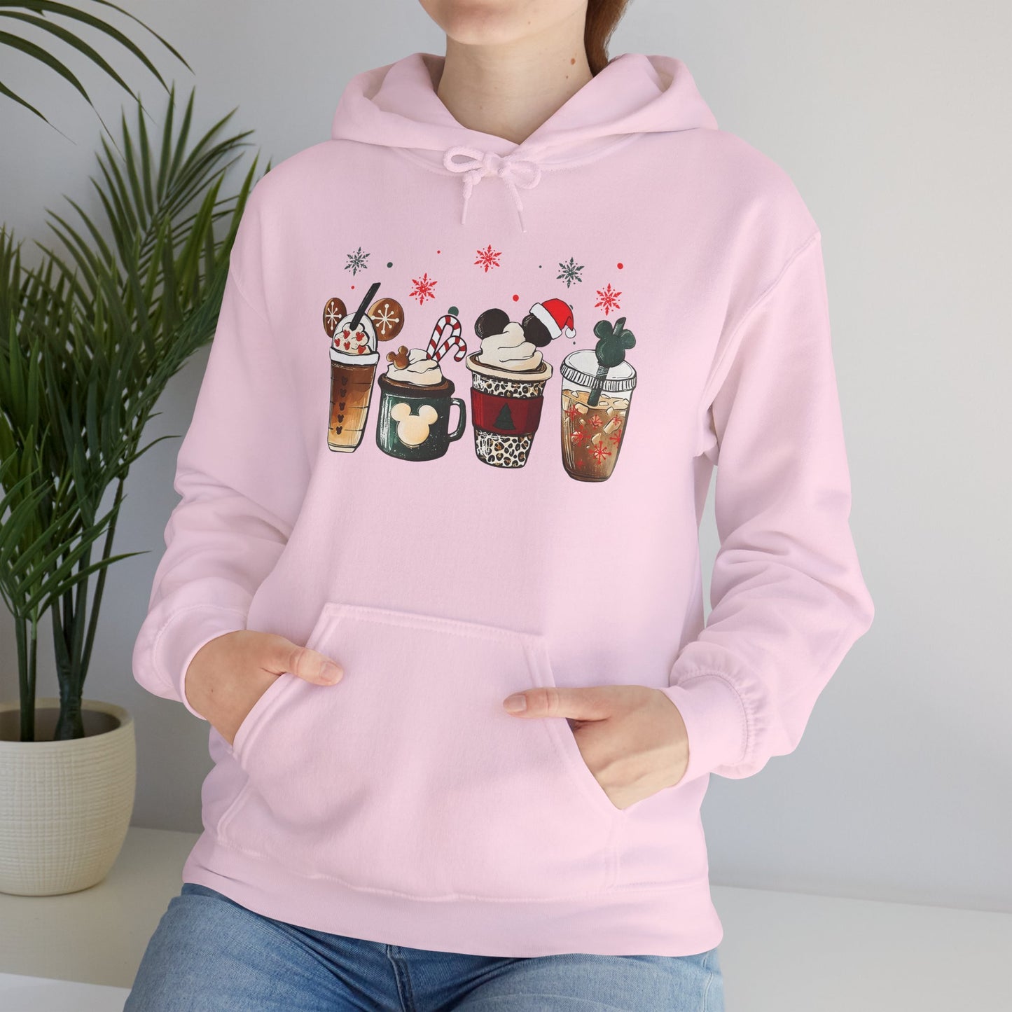 Christmas Coffee Lovers Hoodie – Cute Holiday Drink Art Hooded Sweatshirt (Unisex)