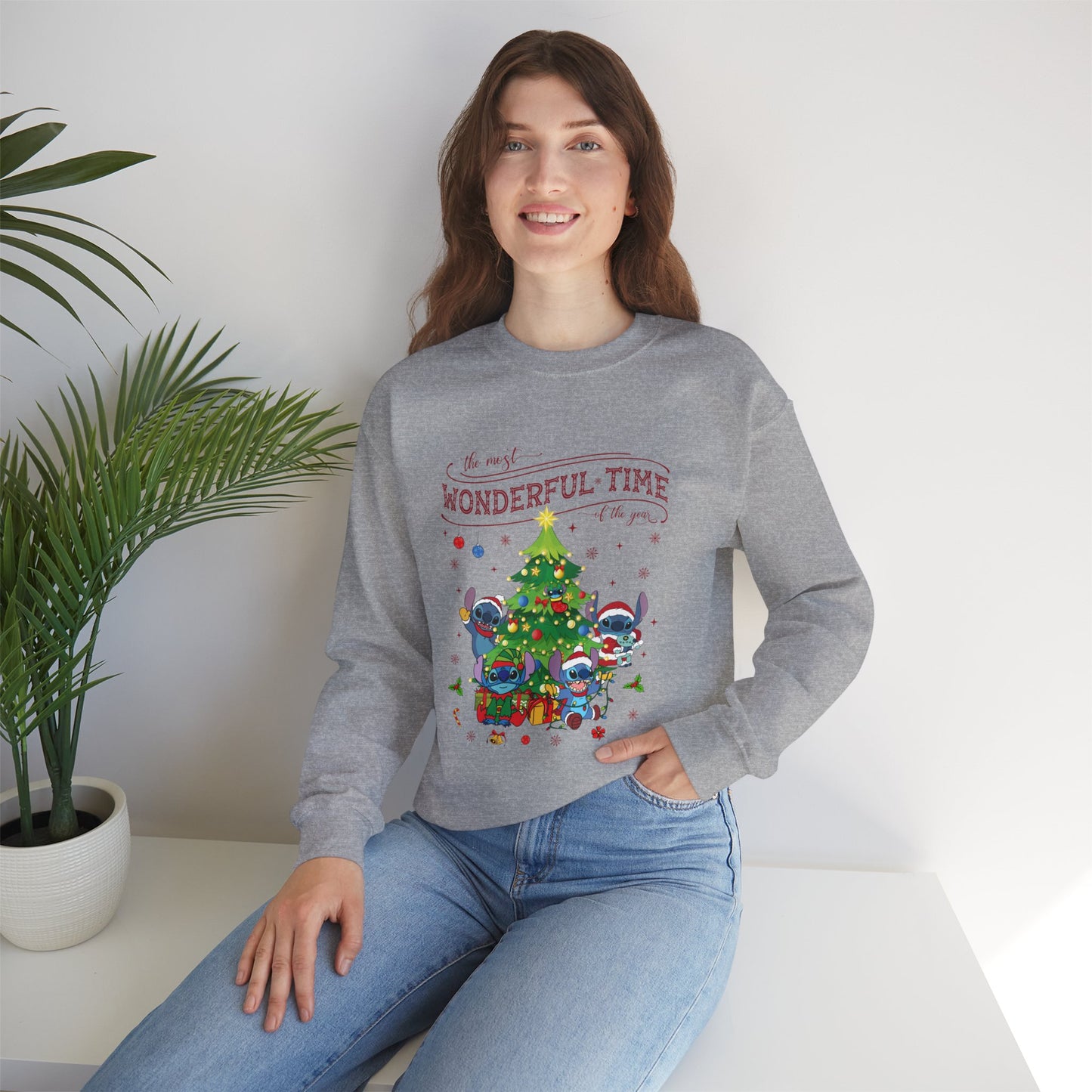 The Most Wonderful Time of the Year Christmas Sweatshirt – Cute Holiday Characters Festive Unisex Heavy Blend Crewneck