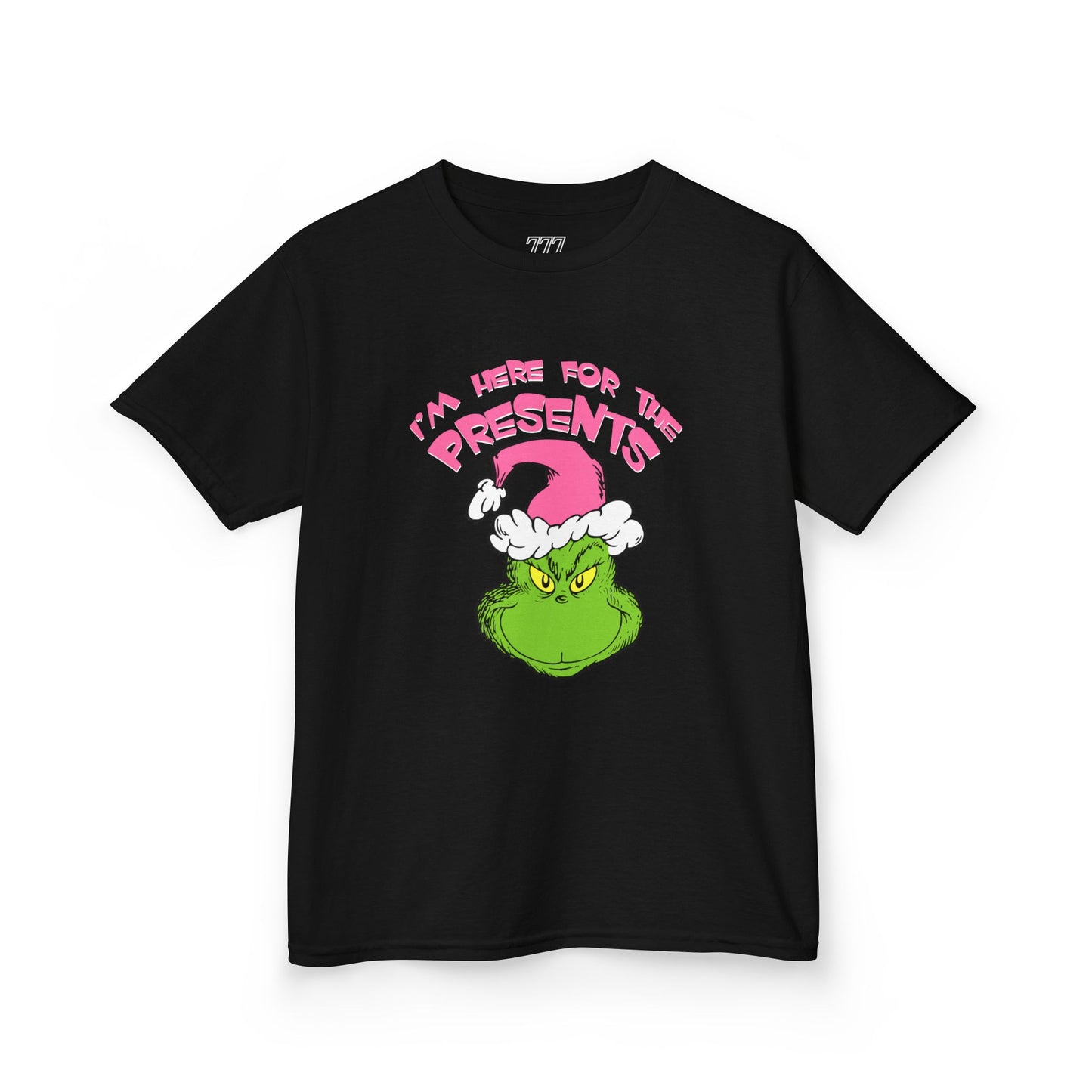 I’m Here for the Presents Kids Christmas T-Shirt – Funny Holiday Santa Hat Tee