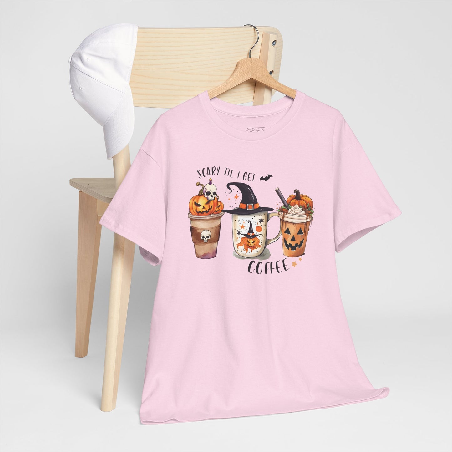 Scary Till I Get My Coffee II Unisex Heavy Cotton T-Shirt