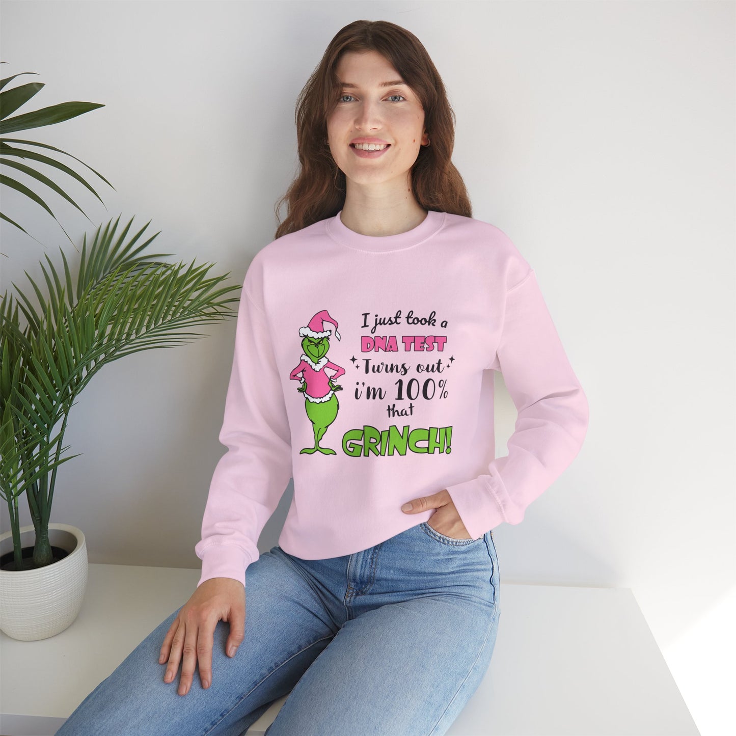 I Just Took a DNA Test Turns Out I'm 100% That Grinch Unisex Heavy Blend Crewneck Sweatshirt