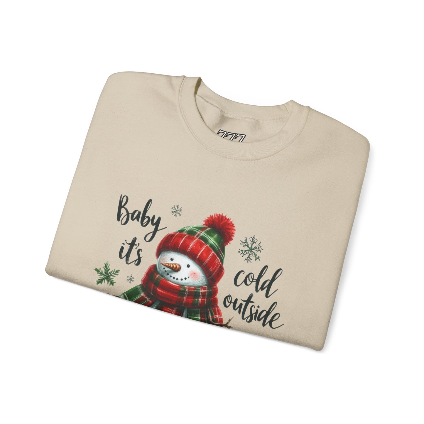 Baby It’s Cold Outside Christmas Unisex Heavy Blend Crewneck Sweatshirt – Cute Snowman Holiday Sweater