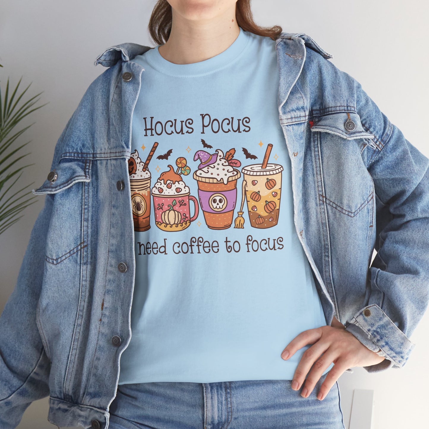 Hocus Pocus I Need Coffee To Focus Unisex Heavy Cotton T-Shirt