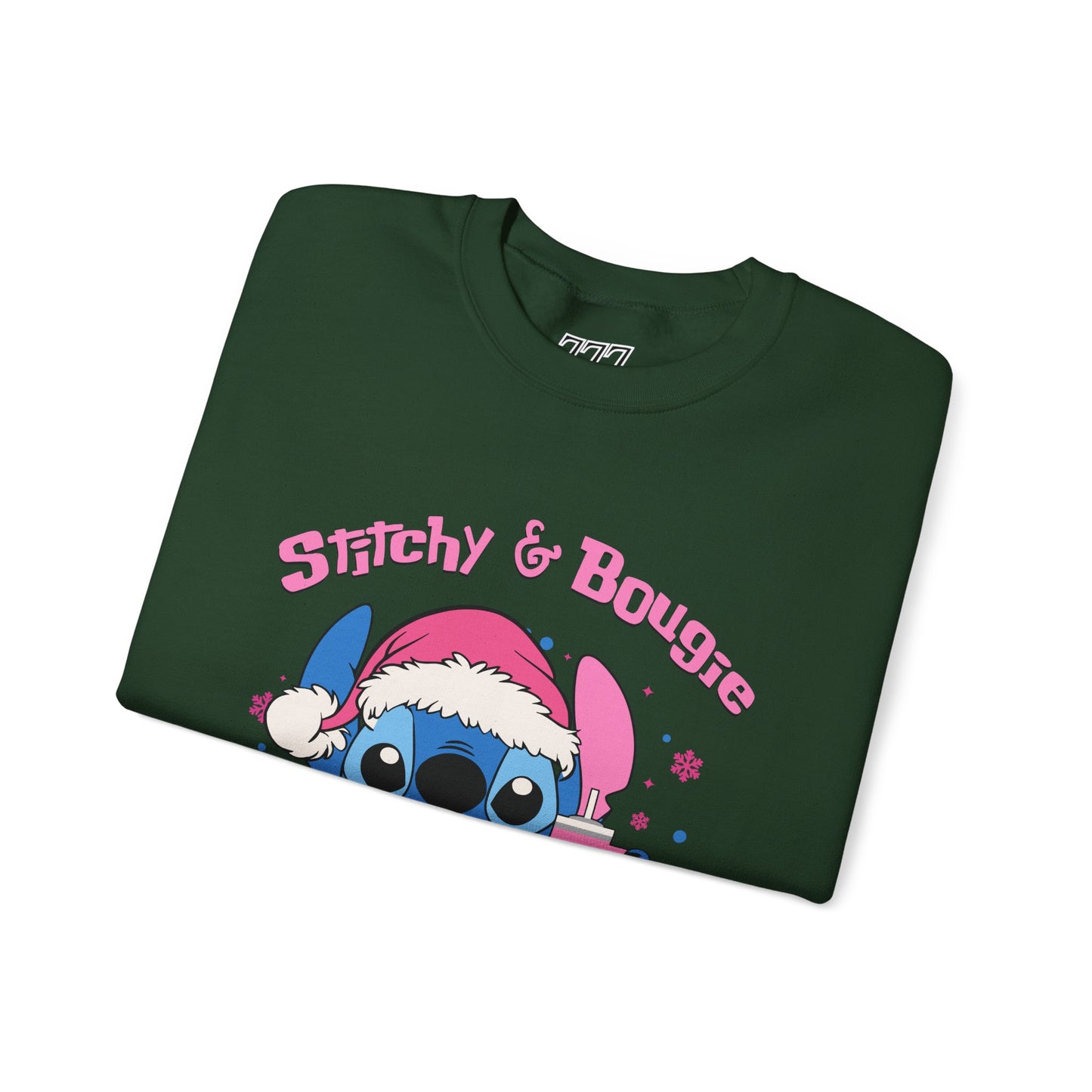 Stitchy & Bougie Christmas Sweatshirt – Cute Holiday Alien Women’s Heavy Blend Crewneck