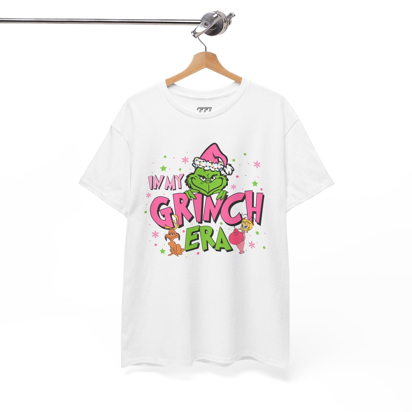 In My Grinch Era Funny Christmas Grinch-Inspired Holiday Tee – Pink Santa Festive Unisex Heavy Cotton T-Shirt