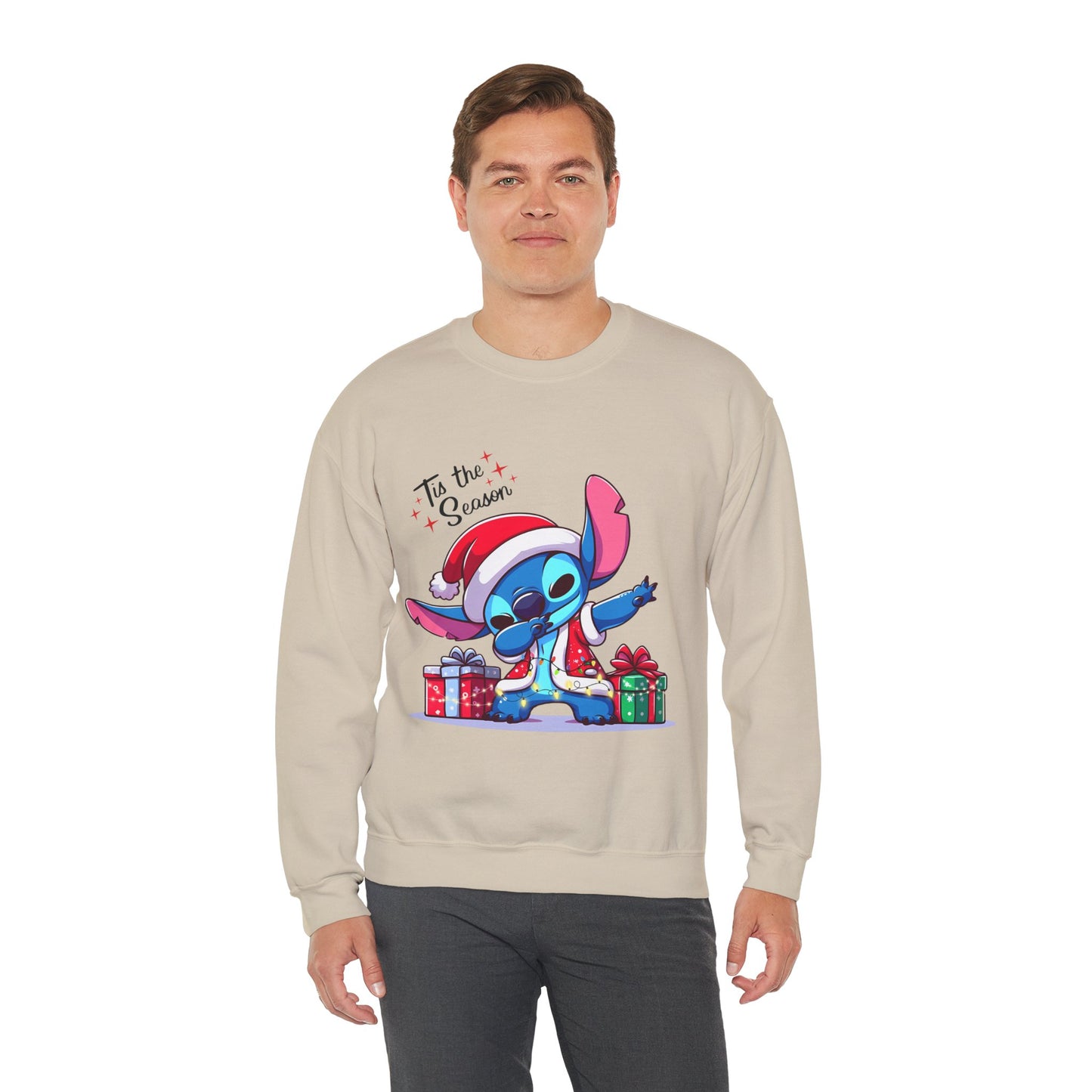 Tis the Season Blue Alien Christmas Unisex Heavy Blend Crewneck Sweatshirt – Cute Holiday Sweater