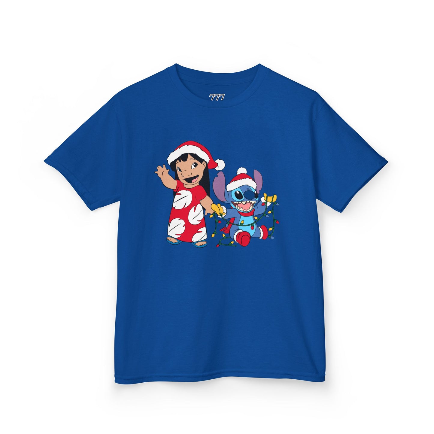 Island Holiday Duo Kids Christmas T-Shirt – Festive Blue Alien & Girl Holiday Tee
