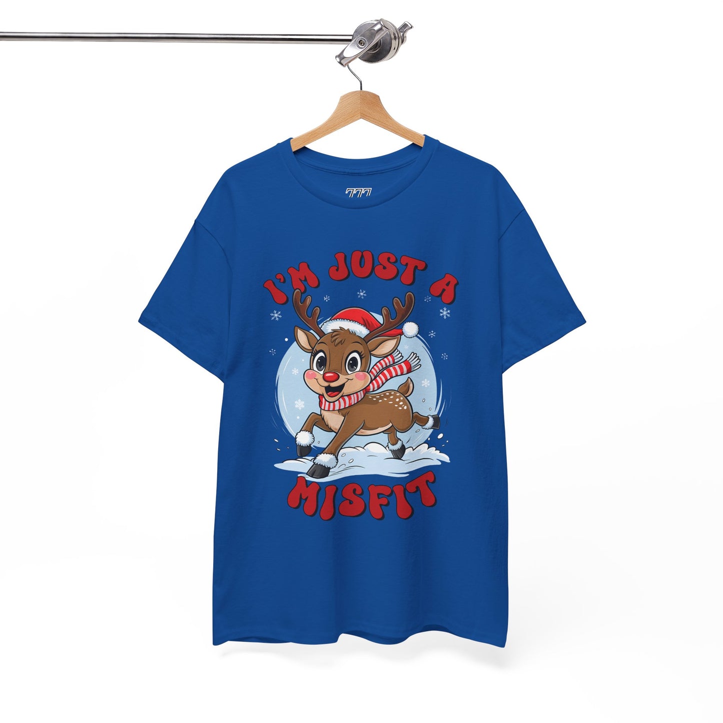 I’m Just a Misfit Unisex Heavy Cotton T-Shirt – Cute Christmas Reindeer Holiday Tee